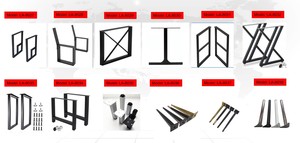 Hiện đại điện Chiều cao có thể điều chỉnh đứng bàn kim loại khung bốn chân cho nhân viên văn phòng hoặc họp bảng - Product Image 4