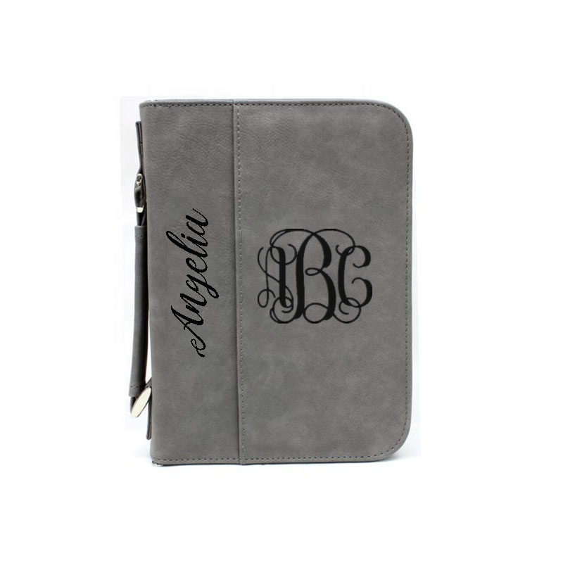 Христианский подарок кожаный чехол для Библии оптовая продажа на молнии монограмма из искусственной кожи чехол для Библии персонализированный подарок для крещения
