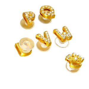 <span class=keywords><strong>Sandalias</strong></span> de aleación con diamantes de imitación, accesorios de charm de zapato con palabras doradas, hebilla de zapato con letras y corona, superventas - Product Image 2