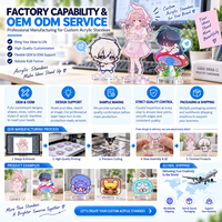 Présentoir en acrylique transparent personnalisé pour figurines d'anime, vente en gros, fabricant OEM, fournisseur d'usine, décoration de bureau, cadeaux, emballage en vrac