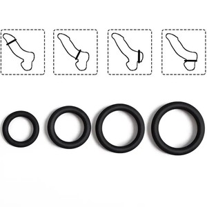 3-teiliges Set ohne Stromversorgung, lebendige schwarze Silikon-Penisringe für Erwachsene, flexibel, bequeme Passform, steigert das Vergnügen, verlängert die Ejakulation - Product Image 6