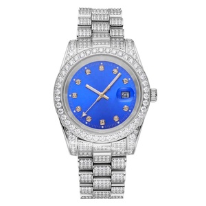 Fabricant de montres en diamant à marque privée, logo personnalisé, montre de luxe sertie de diamants pour hommes, montre en acier inoxydable, montre hip-hop en diamant, montre à <span class=keywords><strong>quartz</strong></span> - Product Image 4