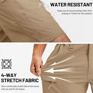 Shorts d'aventure pour hommes, très demandés, légers, pour activités de plein air, avec poches zippées, taille ajustable, pour la randonnée et les voyages, OEM - Product Image 3