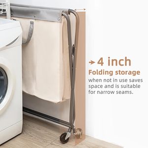 Trieur à linge à usage intensif 160L 3 sections Panier à linge roulant amovible Sac facile à ranger X Cadre Organisateur <span class=keywords><strong>Meubles</strong></span> <span class=keywords><strong>de</strong></span> <span class=keywords><strong>salle</strong></span> <span class=keywords><strong>de</strong></span> <span class=keywords><strong>bain</strong></span> - Product Image 6