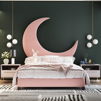 Muebles de dormitorio tapizados para niños, cama moderna de madera de lujo, conjunto de habitación