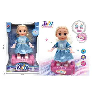 Çocuk eğitici oyuncak elektrik evrensel denge aracı prenses kız bebek müzik ışıkları ile şarkı ve dans