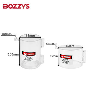 緊急停止プッシュボタンに適した取り付けベース付きの取り外し可能な透明ガラス樹脂PCプッシュボタンロックアウトカバー - Product Image 2