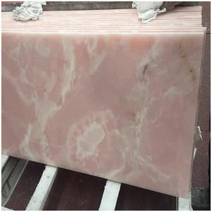 Carreaux de sol et de mur en marbre rose onyx poli 24''x12'' pour villas de luxe et hôtels grandioses, designs d'intérieur - Product Image 2