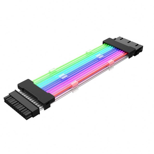 PC Case PSU Extension RGB Cable ATX 24Pin PCI-E GPU 2X8Pin Neon Color Line ARGB Streamer Transfer Adapter M/B 5V 3Pin SYNC