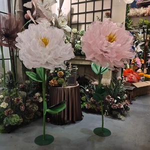 Grand <span class=keywords><strong>bouquet</strong></span> de fleurs artificielles élégantes en soie, faites à la main, grandes fleurs de pivoine artificielles pour la diffusion en direct, la salle de mariage - Product Image 4