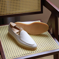 Mocassins rétro en cuir véritable pour hommes, antidérapants, à semelle plate, élégants, pour affaires et loisirs, OEM ODM, logo personnalisé