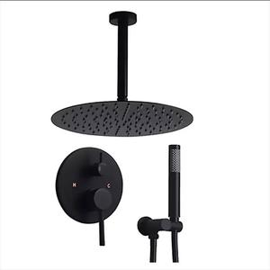 Vòi Hoa Sen Phòng Tắm Hiện Đại Máy Trộn Vòi Hoa Sen Giấu Kín Bộ Vòi Bằng Đồng Hệ Thống Vòi Hoa Sen Màu Đen Mờ Mờ Vàng Gắn Tường - Product Image 2