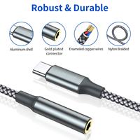 Câble adaptateur USB C Type C Type-C mâle vers 3,5 mm femelle DAC numérique, adaptateur de prise audio stéréo pour casque