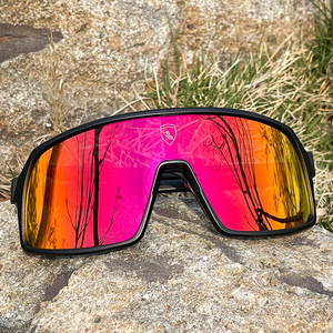 Lunettes de sport pour cyclisme, verres miroir UV400, coupe-vent, sangle réglable, monture complète 7002 - Product Image 1