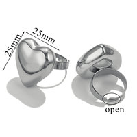 Gaovo Boucles d'oreilles en forme de cœur en acier inoxydable pour femmes, design géométrique minimaliste ouvert, bijoux tendance, imperméables, hypoallergéniques