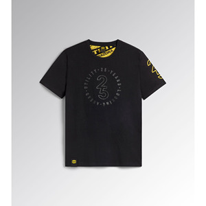 T-shirt Diadora Twenty-Fifth Noir Coupe Classique 100% Coton Taille M Vêtements de Sécurité - Product Image 1