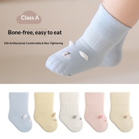 Chaussettes mi-mollet pour bébé, sans couture, avec revers souple, décor animalier mignon, en coton doux, pour nouveau-né, vente en gros