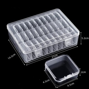 Transparent Plastic Storage <b>Box</b> 21x14.5x5.2cm With Lid For Beads Jewelry Nail Art Organization Rectangle PP Material - Product Image 1