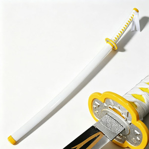 <span class=keywords><strong>Espada</strong></span> Nichirin de <span class=keywords><strong>Zenitsu</strong></span> Agatsuma, Katana de 103 cm sin afilar con funda blanca, accesorio de cosplay de anime para exhibición - Product Image 2