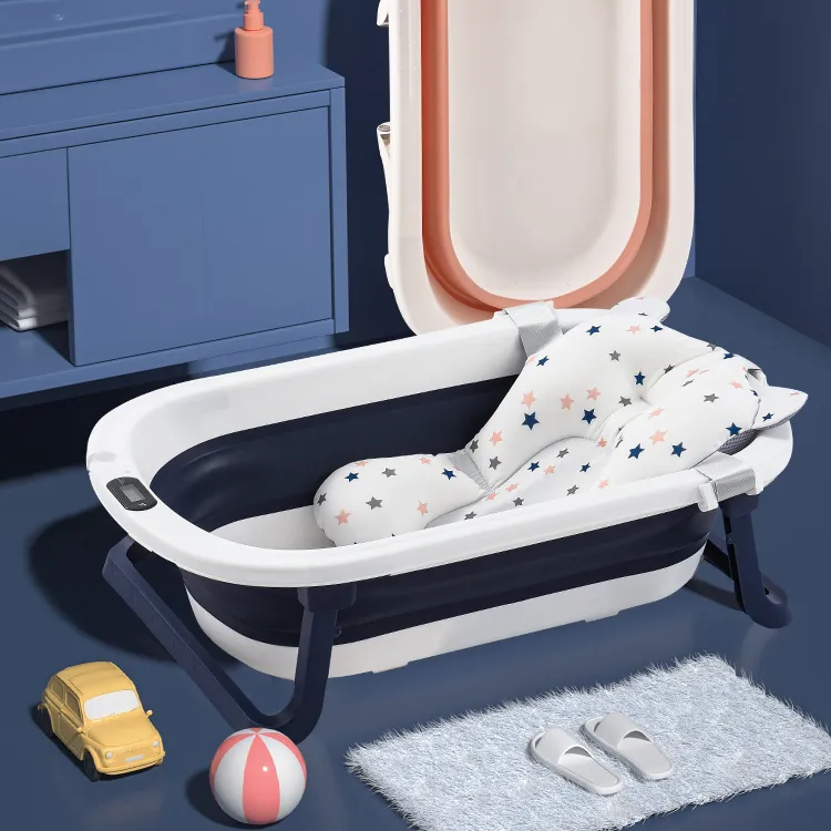 Hot Sale Eco-friendly Portable Foldable Large Size Plastic Toddler Foldable Baby Bathtub For Kids