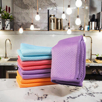 Chiffons de cuisine écologiques en microfibre de polyester, torchons, tampons à récurer le verre, anti-adhésifs, épais, carrés 25x25cm 200g/m²