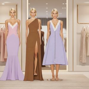 Abito lungo da donna elegante e aderente, con diamanti, per <span class=keywords><strong>ballo</strong></span> e serate <span class=keywords><strong>di</strong></span> gala, produzione personalizzata, anche per piccoli ordini - Product Image 1