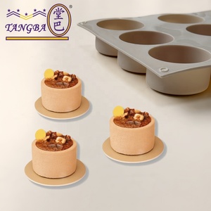 Tangba 12 pièces Art <span class=keywords><strong>déco</strong></span> cylindrique Silicone Mousse moule résistant chauffé outil de cuisson pour Cupcakes bricolage maître - Product Image 6