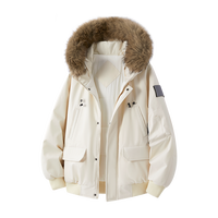 Veste à capuche pour homme personnalisable avec logo, col en fourrure, fermeture éclair et boutons, décontractée, confortable, chaude, coupe-vent et imperméable pour l'extérieur