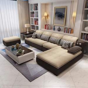 Muebles para el hogar cómodo <span class=keywords><strong>en</strong></span> forma de U <span class=keywords><strong>Esquina</strong></span> de alta densidad esponja seccional tela moderna al por mayor sofás tapizados <span class=keywords><strong>en</strong></span> China - Product Image 5