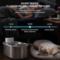 Fontaine à eau pour animaux de compagnie en acier inoxydable personnalisée OEM/ODM, distributeur d'eau automatique à détection par capteur pour chats et chiens
