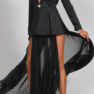 Autunno 2022 giacca <span class=keywords><strong>nera</strong></span> piccola giacca gonna temperamento sexy abito moda <span class=keywords><strong>donna</strong></span> abito casual - Product Image 4