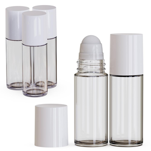 Botella de Vidrio Redonda Recta de 30 ml con Bola Rodante, Ideal para Diseños con Bola, para Antitranspirantes, Masajes Faciales, Aceites Esenciales, con Tapa de Rosca - Product Image 1
