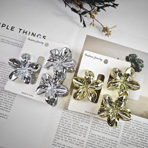 YaRui al por mayor para <span class=keywords><strong>mujer</strong></span>, pinza de pelo de plástico con forma de cangrejo, elegante, informal, dorado, plateado, brillante, cola de caballo - Product Image 1