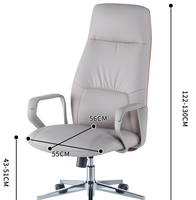 Chaise pivotante ergonomique moderne en cuir à dossier haut avec fonction de rotation - Luxueuse et confortable