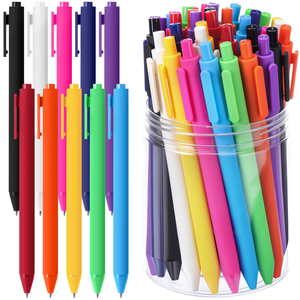 Hot Selling Custom Logo 1.00mm Multicolor Ballpoint Pens Business Gift with Rubber Coated Designed Plastic Design - Product Image 1