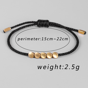 Hand-woven Bohemian Style Red String <strong>Bracelet</strong> Creative Irregular Copper Bead Rope Unisex <strong>Drawstring</strong> <strong>Bracelet</strong> - Product Image 5