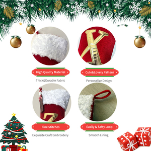 ถุงเท้าคริสมาสต์ผ้ากำมะหยี่สีแดงขนาดใหญ่แบบปรับแต่งได้ - Product Image 4