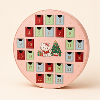 Caja de Calendario de Adviento Personalizada de 24 Días con Diseño Redondo de Papel Rígido Ecológico y 24 Cajones Extraíbles Numerados