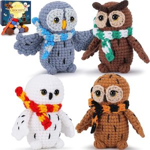 Cadeaux faits à la main pour les amateurs de crochet, kit de crochet DIY pour <span class=keywords><strong>animaux</strong></span> dinosaures, tutoriel vidéo, <span class=keywords><strong>porte</strong></span>-clés tissé mignon, débutants, nouvel an - Product Image 2