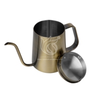 Nouveau design 600ml col de cygne goutte à goutte verser sur une bouilloire à café en acier inoxydable