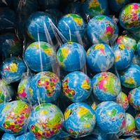 Balles anti-stress personnalisées en PU pour cadeau promotionnel, cadeau pour enfants, jouets en PU, vente en gros, offre spéciale, marchandises en stock, la terre