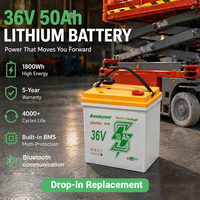 بطارية ليثيوم أيون GC2 36 فولت 50 أمبير ساعة من نوع LiFePO4 مقاومة للماء IP65 بديلة لبطاريات الرصاص الحمضية للرافعات الشوكية الكهربائية وعربات الجولف