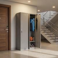 Casier portable moderne en acier à 3 portes avec serrure pour chambre à coucher, appartement, rangement de meubles domestiques