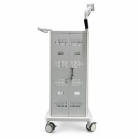 Chariot d'endoscopie mobile, poste de travail médical avec support VESA, bras articulé, étagères réglables et roulettes avec freins