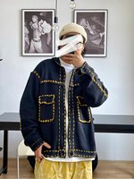 Maßgeschneiderte Herren Sommer Japanische Retro-Jacke Handgenähter Kragen Mehrere Taschen Einreihiger Knopfverschluss Umlegekragen Strickjacke