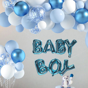 Bleu blanc ballon arc guirlande <span class=keywords><strong>Kit</strong></span> en gros bébé garçon ballons bébé douche décorations fête sexe révéler ballons en Latex ensemble - Product Image 3