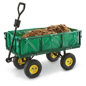 Chariot de jardin robuste en acier inoxydable QD à quatre roues, structure en maille personnalisable OEM pour extérieur, outils en gros TC4025 - Product Image 5