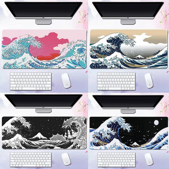 Wave Pattern Cartoon Advertising Game Keyboard Office Table Pad Big Mouse Pad Customizable Logo Stock