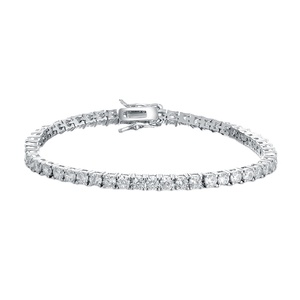 Pulsera de tenis Rakol BP051 clásica con microincrustaciones de circonita cúbica, chapada en oro blanco, hecha a mano, con cuentas, ideal para regalo. - Product Image 4