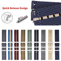 Bracelets de montre en toile de nylon 18mm 20mm 22mm 24mm avec double anneaux en acier et attache rapide pour Tudor/Seiko